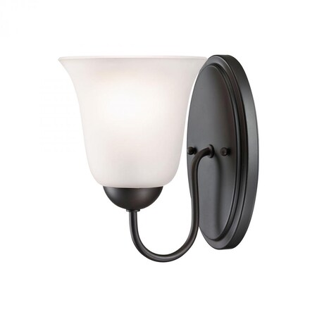 Thomas Conway 1-Light Vanity Light in Oil Rubbed Bronze with White Glass 1251WS/10